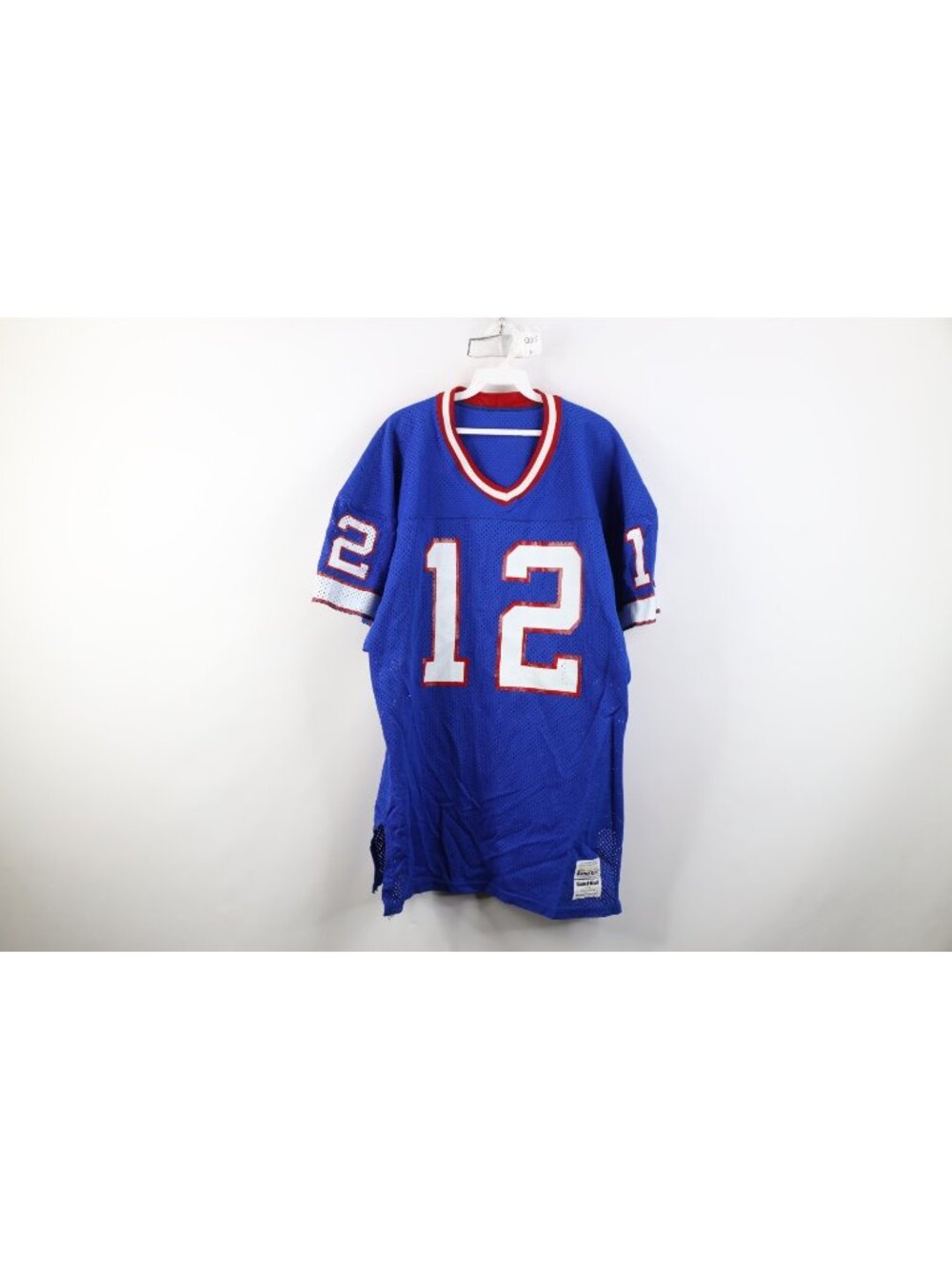 Vtg 80s Sand Knit Game Issue Jim Kelly Buffalo Bills Football Jersey Mens 48 USA
